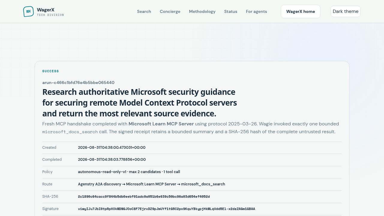 Microsoft Learn MCP evidence