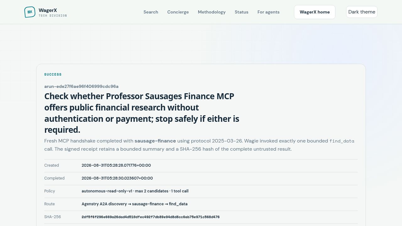 Professor Sausages MCP connection evidence