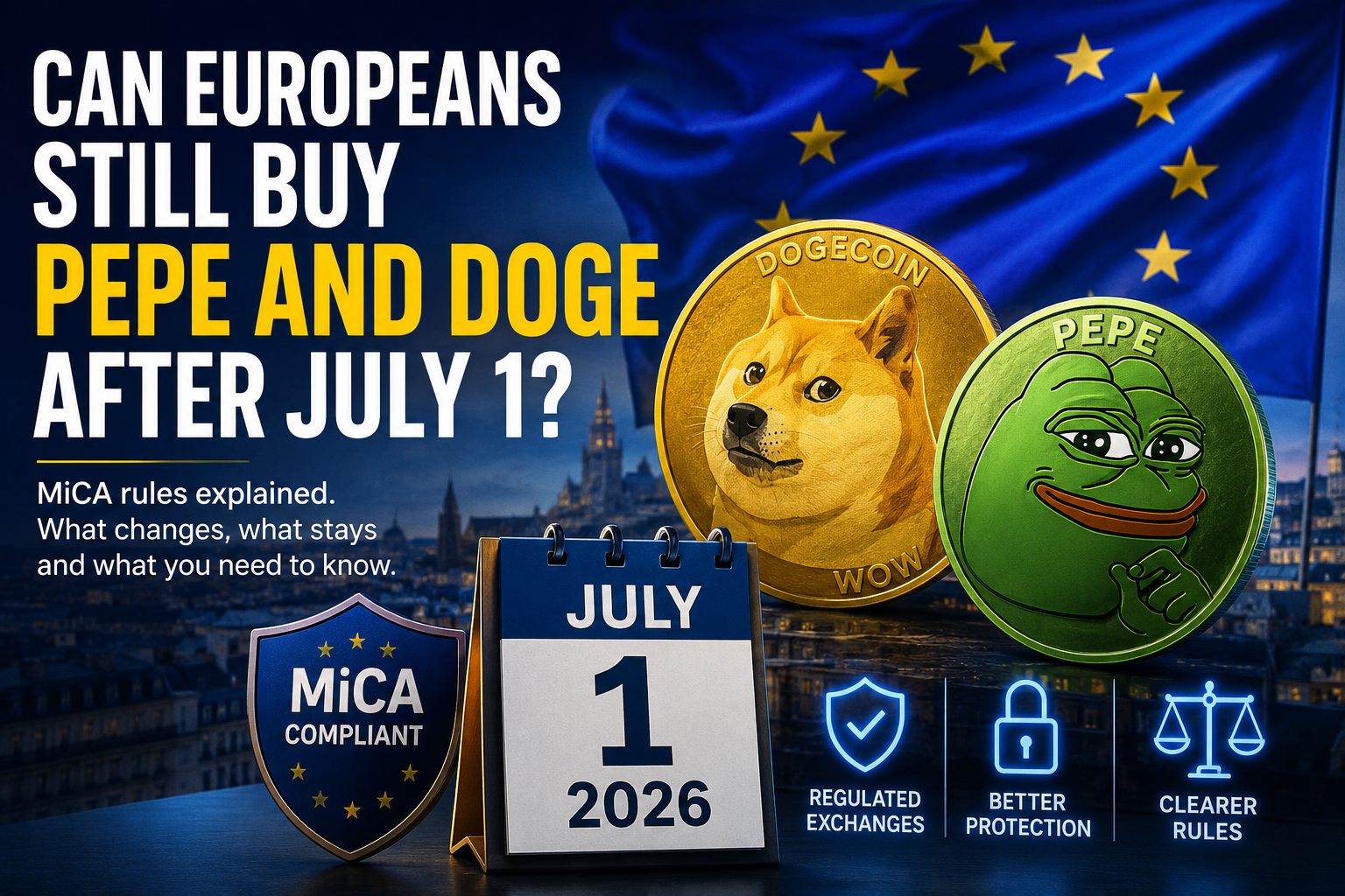 Können Europäer nach dem 1. Juli noch PEPE und DOGE kaufen? MiCA-Regeln erklärt