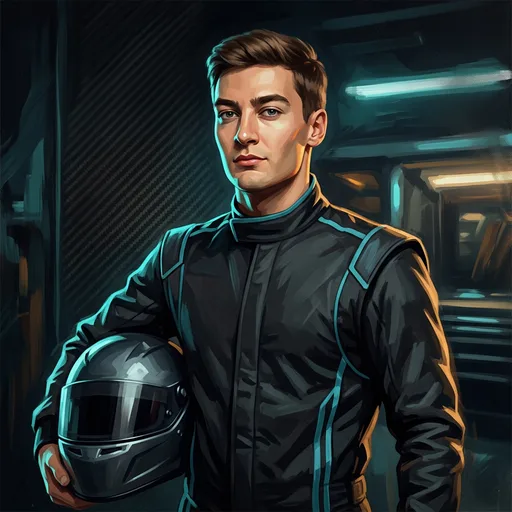 Stylized WagerX artwork of George Russell, Mercedes driver #63
