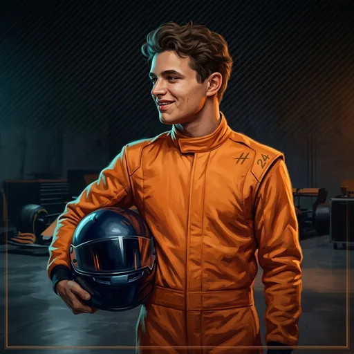 Stylized WagerX artwork of Lando Norris, McLaren driver #1