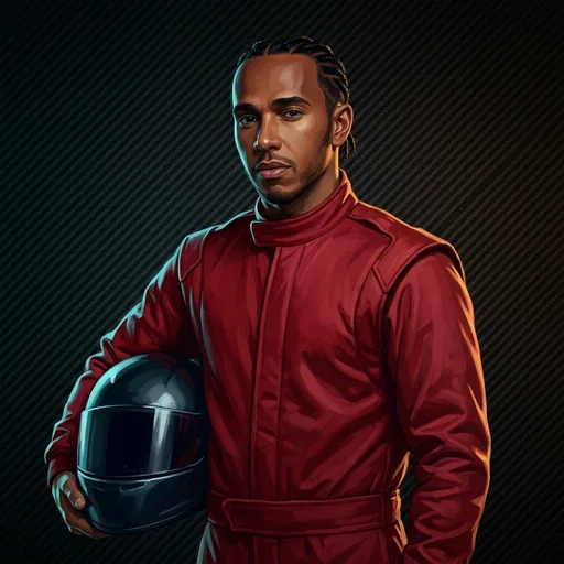 Stylized WagerX artwork of Lewis Hamilton, Ferrari driver #44