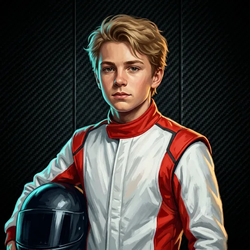 Stylized WagerX artwork of Oliver Bearman, Haas driver #87