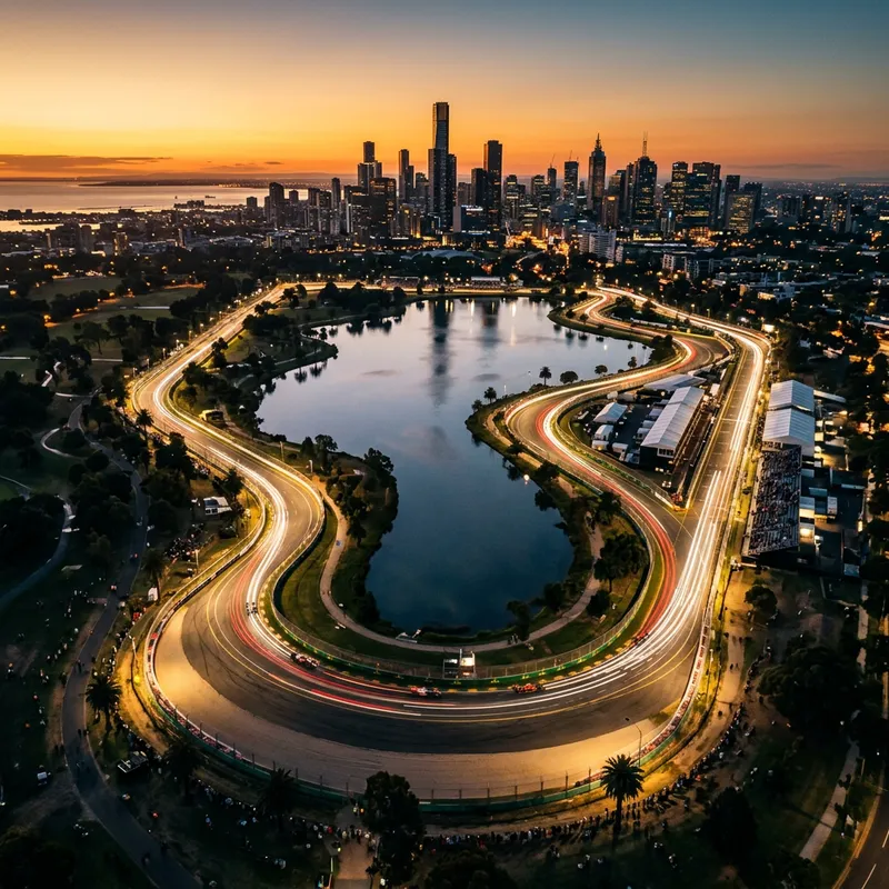 Artwork of Albert Park Circuit, venue of the 2026 Australian Grand Prix