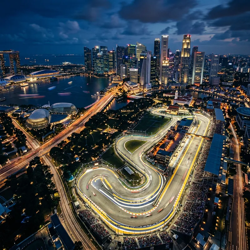 Artwork of Marina Bay Street Circuit, venue of the 2026 Singapore Grand Prix