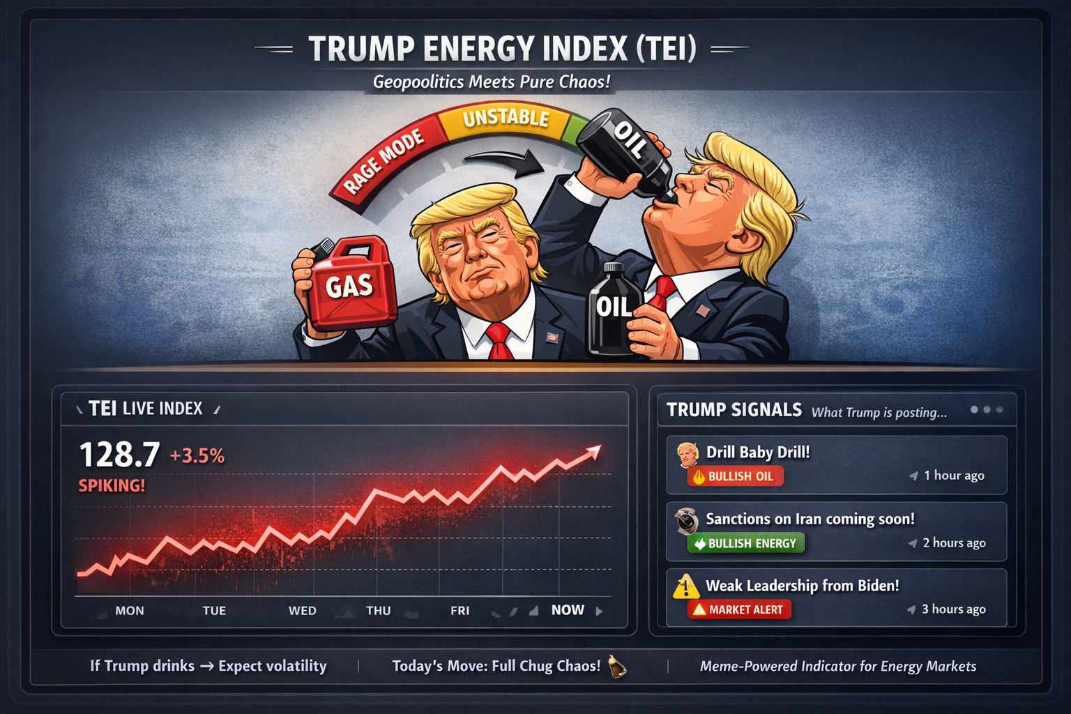 Trump Energy Index — Geopolitics Meets Pure Chaos
